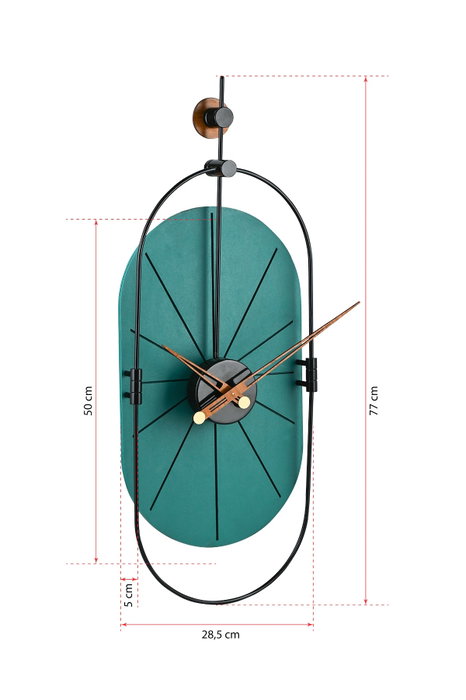 Wallity Sntr - Green Reloj de Pared Decorativo Verde y Negro